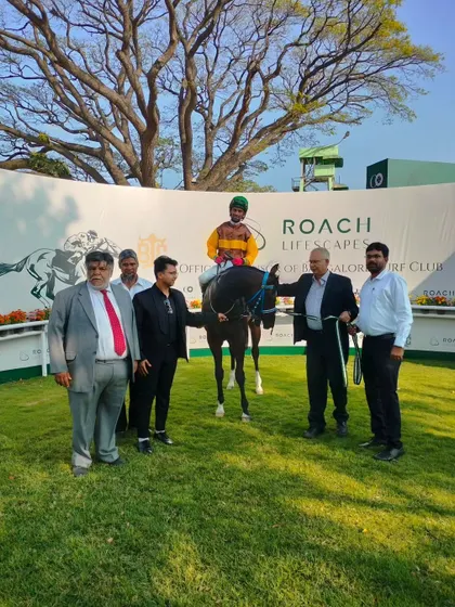 Lockheed, with jockey P. Trevor, after winning the memorial million.
