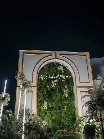 A final shot of the green wall arch, showcasing its clean lines and sophisticated appeal.