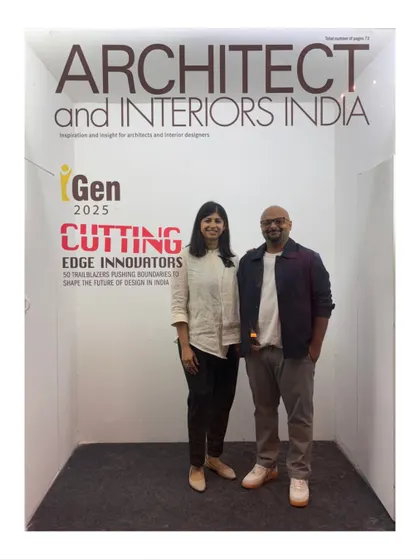Posing at the Architect and Interiors India iGen 2025 event. Being recognized as "Cutting Edge Innovators" inspires us to continue pushing the boundaries of design.
