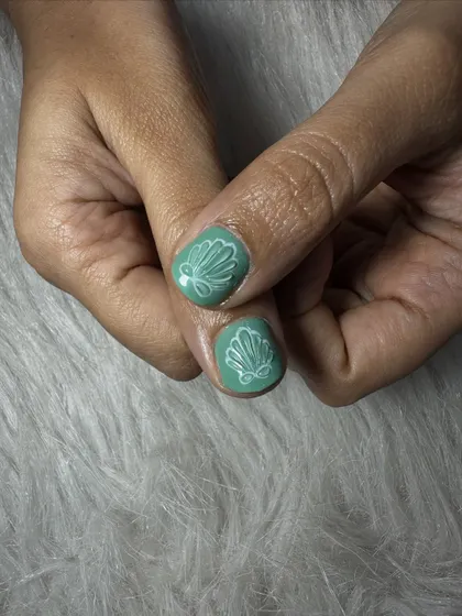 A close-up of these cute seashell designs, perfect for a beach vacation.