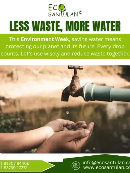 Saving water is one of the most direct ways to protect our planet. During Environment Week and all year round, we encourage everyone to use water wisely and reduce waste, because every drop counts.