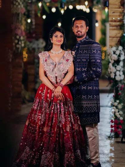 The couple looking picture-perfect. This is a great example of a coordinated look for a special event.