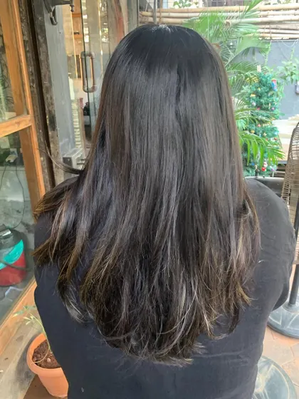 A before and after of the date pudding transformation. The non-bleach color added so much richness and shine. (No filter)