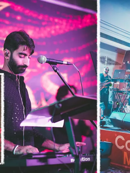 Our keyboardist, adding rich harmonies and melodic layers. The keyboard is essential for bridging the gap between traditional Sufi sounds and contemporary Bollywood fusion.