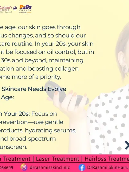 This infographic explains how skincare needs evolve with age, starting with prevention in your 20s.