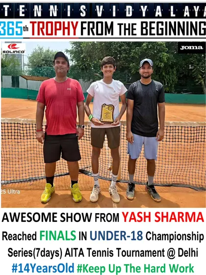 At just 14 years old, Yash Sharma reached the finals of a U-18 Championship Series AITA tournament.