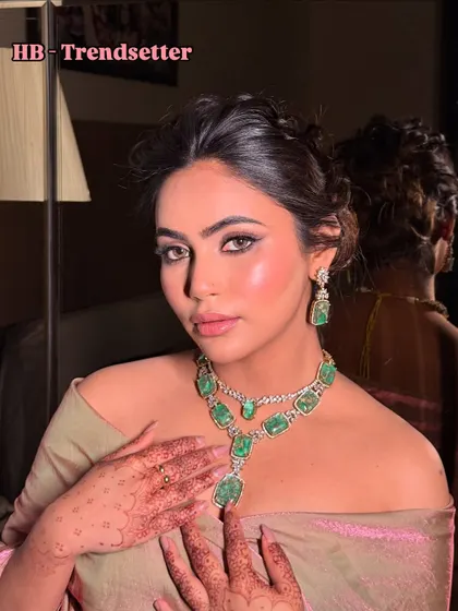 Eyes that speak a million words. This sultry glam look with a smokey wing and nude lips is perfect for a cocktail or reception night.