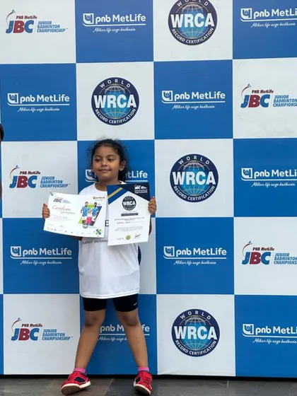 Our junior player proudly displaying her World Record Certification (WRCA) and participation certificates. We encourage our kids to compete and gain valuable experience from a young age.