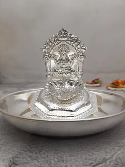 A similar Lakshmi diya on a plate, perfect for bulk gifting.