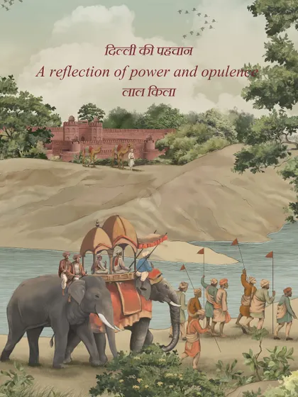 This mural is a chapter from Delhi's story, depicting the Lal Qila. My city-inspired designs are not just illustrations of landmarks; they are hand-drawn narratives that capture the history, power, and opulence of a place.