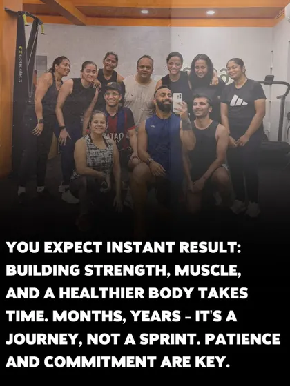 A reminder that building strength and a healthier body is a journey, not a sprint. Patience and commitment are key, and I'm here to guide you through the process.