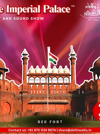 The official poster for 'The Imperial Palace' light and sound show at the Red Fort. An evening that promises to blend history, art, and technology for an unforgettable experience.
