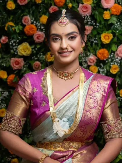 The same bride, looking stunning on her big day.