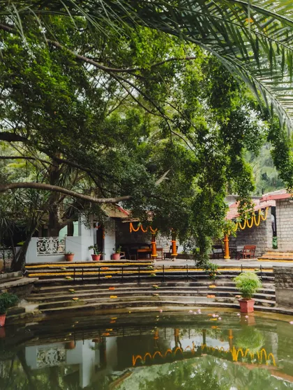 The serene and picturesque setting of The Tamarind Tree, with its iconic stepwell, provides a stunning natural backdrop for a wedding.