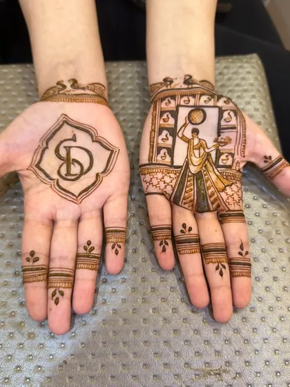 A Karwa Chauth design done by one of my students. So proud of her progress.