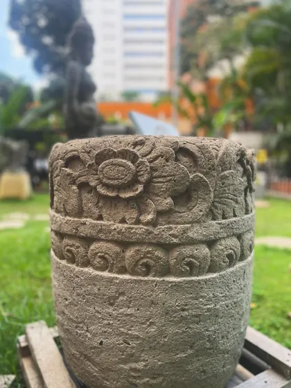You asked for smaller lavastone planters, and I listened. This piece features the same intricate carving in a more compact size, perfect for any garden.