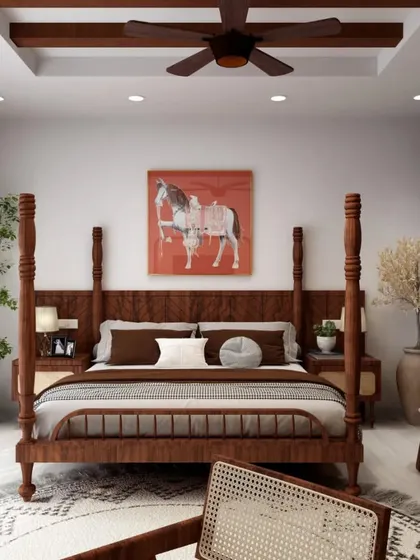 A duplicate of ID 166, this image presents a full view of the classic wooden bedroom, perfect for those who love timeless design.