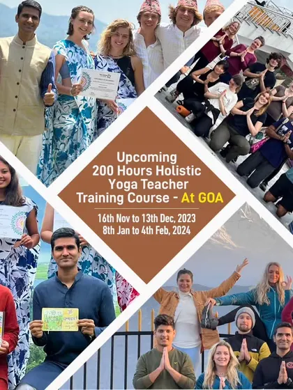 A collage of happy moments from our past Teacher Training Courses. Our programs are built on the three pillars of Happiness, Health, and Harmony.