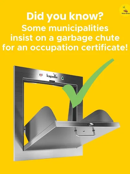 Did you know some municipalities insist on a garbage chute for an occupation certificate? This often works against sustainability goals by promoting the mixing of wet and dry waste.