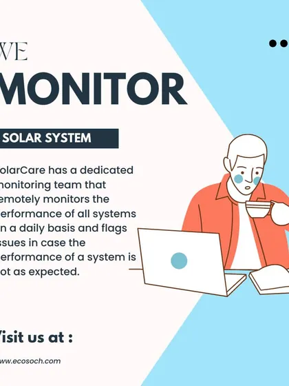 Our SolarCare service includes a dedicated monitoring team that remotely checks the performance of all systems daily. If an issue is detected, our team is flagged to proactively address it, ensuring you get the most out of your investment.