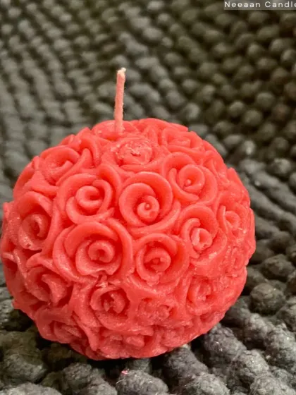 This candle is a rose that never wilts. I designed this intricate floral ball candle to be a glowing gesture of love for someone special in your life.