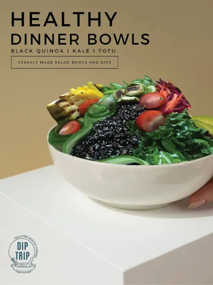 Say goodbye to boring dinners with our healthy dinner bowls. This one features black quinoa, kale, and tofu, proving that your evening meal can be both incredibly nutritious and delicious.