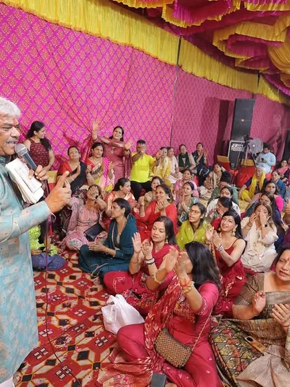 A special moment from our Kirtan, where everyone is immersed in the devotional songs and positive energy.