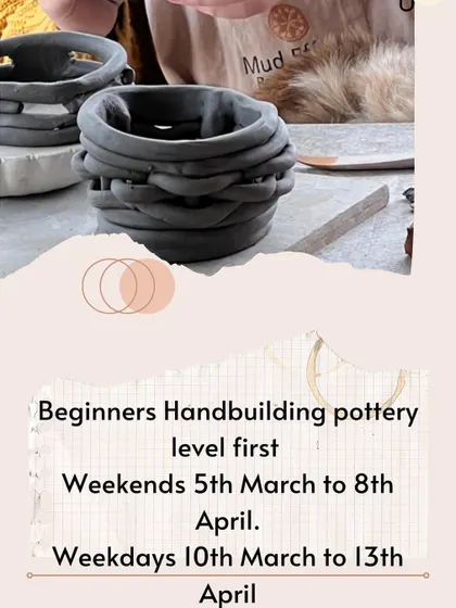 My beginners hand-building pottery course for March and April is now open for registration.