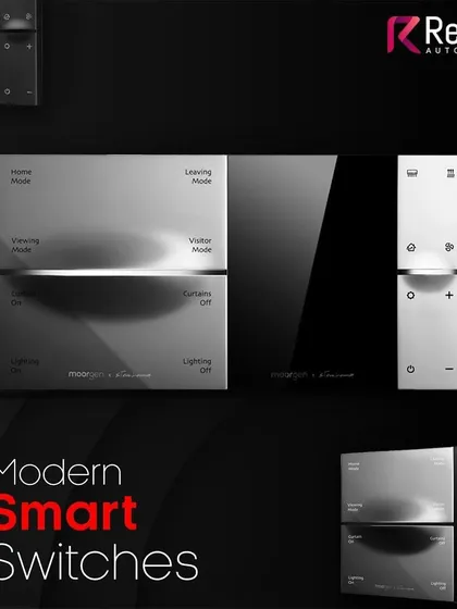 Sleek, minimalist, and powerful. Our modern smart switches from Moorgen feature a clean glass finish and intuitive interface, allowing you to manage modes for home, away, viewing, and visitors with a simple touch.