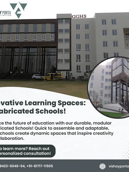 Yes, it's possible to build a full school without bricks or cement. This is one of my prefabricated school buildings, constructed with a durable MS structure and modern panels to create an inspiring learning space quickly and affordably.