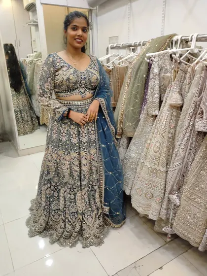 Our client looks confident and ready for her event in this stunning rental lehenga.
