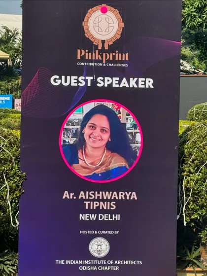 A banner featuring me as a guest speaker at the "Pinkprint" conference, hosted by the Indian Institute of Architects. I am grateful for opportunities to contribute to important industry conversations.