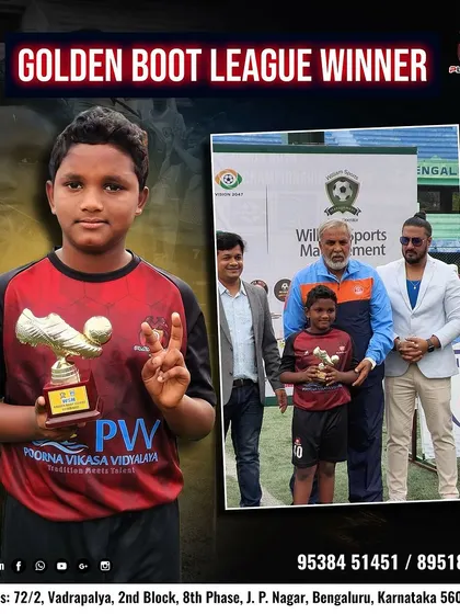 Congratulations to our Golden Boot winner in the WSM League. His goal-scoring prowess has set him apart, and we are incredibly proud of his achievement.