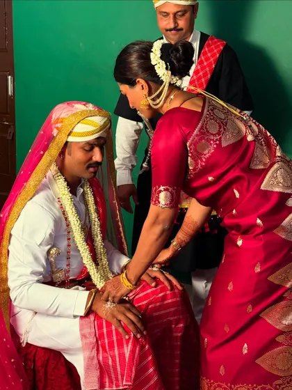 A personal moment of blessing my brother during his wedding ceremony. These family traditions are what ground me and give me strength.