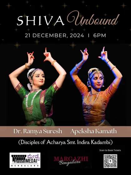 The official poster for "Shiva Unbound." I can help you conceptualize your performance from the ground up, including creating promotional materials that capture the essence of the show.