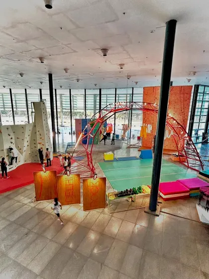 Our bright, spacious studio at the DDA Stadium in Siri Fort is the perfect place to practice. With high ceilings, professional rigging, and plenty of natural light, it's a welcoming environment for everyone.