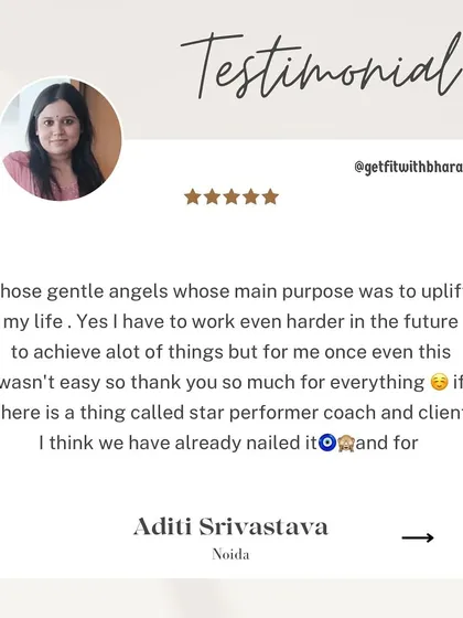Aditi is thankful for everything, acknowledging that her journey wasn't easy. She feels we "nailed it" as a coach and client team.