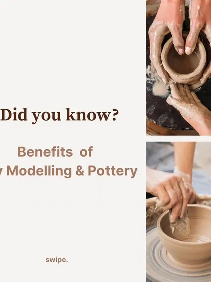 Did you know about the benefits of clay modelling and pottery? It's a highly therapeutic activity that can reduce stress and release happy hormones.