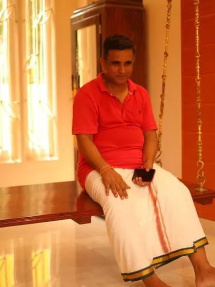 An indoor swing, or `oonjal`, provides a place for relaxation within the Ram's Anugraham residence. The swing is a classic element of South Indian homes that we integrate for both function and nostalgia.