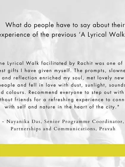 These are more reflections from people who have joined my walks. Their words speak to the soul-nourishing, meditative, and connecting power of blending poetry with nature. I am so grateful for their willingness to share their experiences.