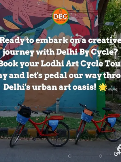 Ready to embark on a creative journey? Our bright orange cycles are the perfect way to explore Delhi's urban art oasis in the Lodhi Art District.