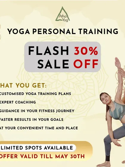 We are offering a flash sale on our Yoga Personal Training packages. This is a great opportunity to get customized training plans and expert coaching to reach your goals faster.