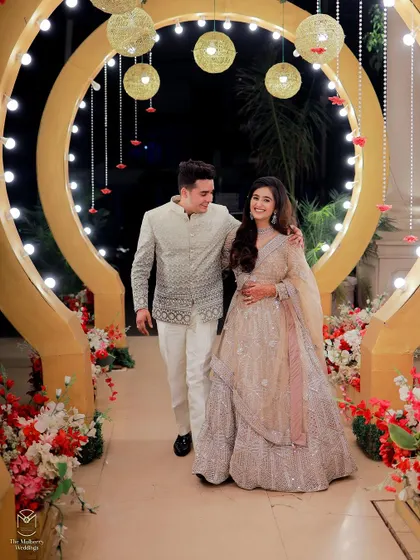 An engagement is a magical moment, and the makeup should be too. Here, I created a soft, romantic look for the bride-to-be that complements her pastel lehenga and the joyous atmosphere.