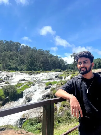 Another shot of me enjoying the scenery at the falls. I make sure to explore every spot with the group.