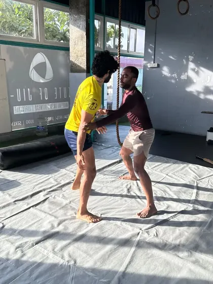 Circling and hand-fighting with a training partner. The constant movement and strategy of grappling is a full-body workout.