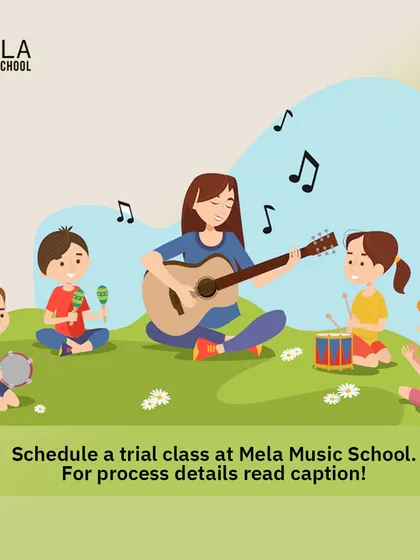 An illustration of a teacher with her students. You can easily schedule a trial class by visiting my website and filling out the form.