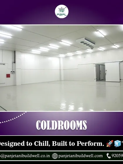 A large, empty industrial cold room, designed to chill and built to perform. Our cutting-edge solutions offer unparalleled temperature management and energy efficiency for your products.