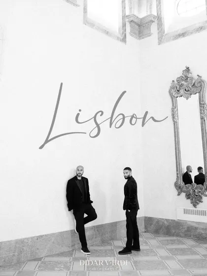 A stylish black and white shot from our trip to Lisbon for a destination wedding. We bring a certain vibe not just to the music, but to the whole event.