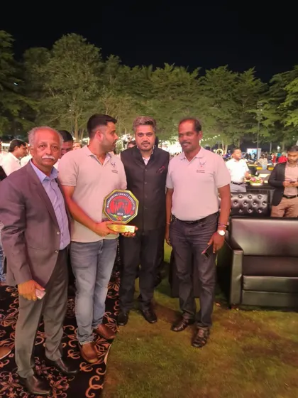 A proud moment as our coaches receive the award for the Best Women's Team in the U-23 category from the Maharashtra Cricket Association.