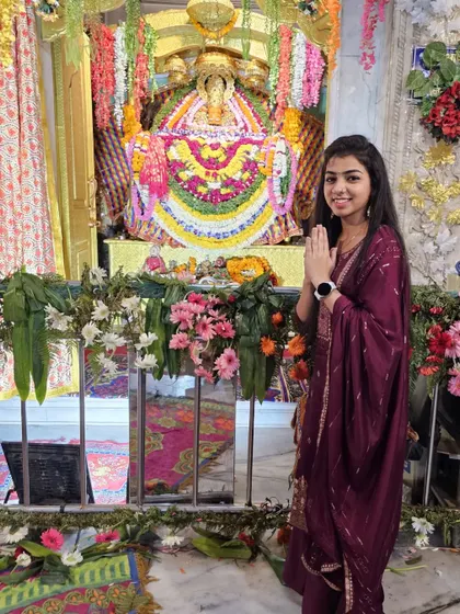 Seeking blessings at a Shyam Baba temple before a performance. My faith is the foundation of my music.